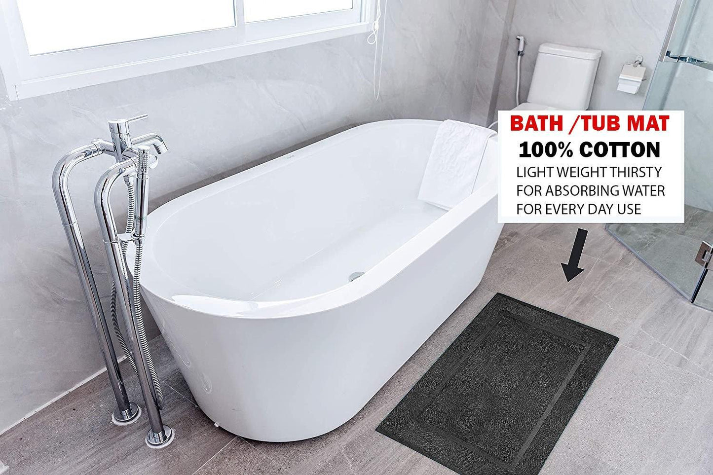 Lavish Touch 100% Ring Spun Cotton 600 GSM Pack of 24 Bath Mats - Kea Global