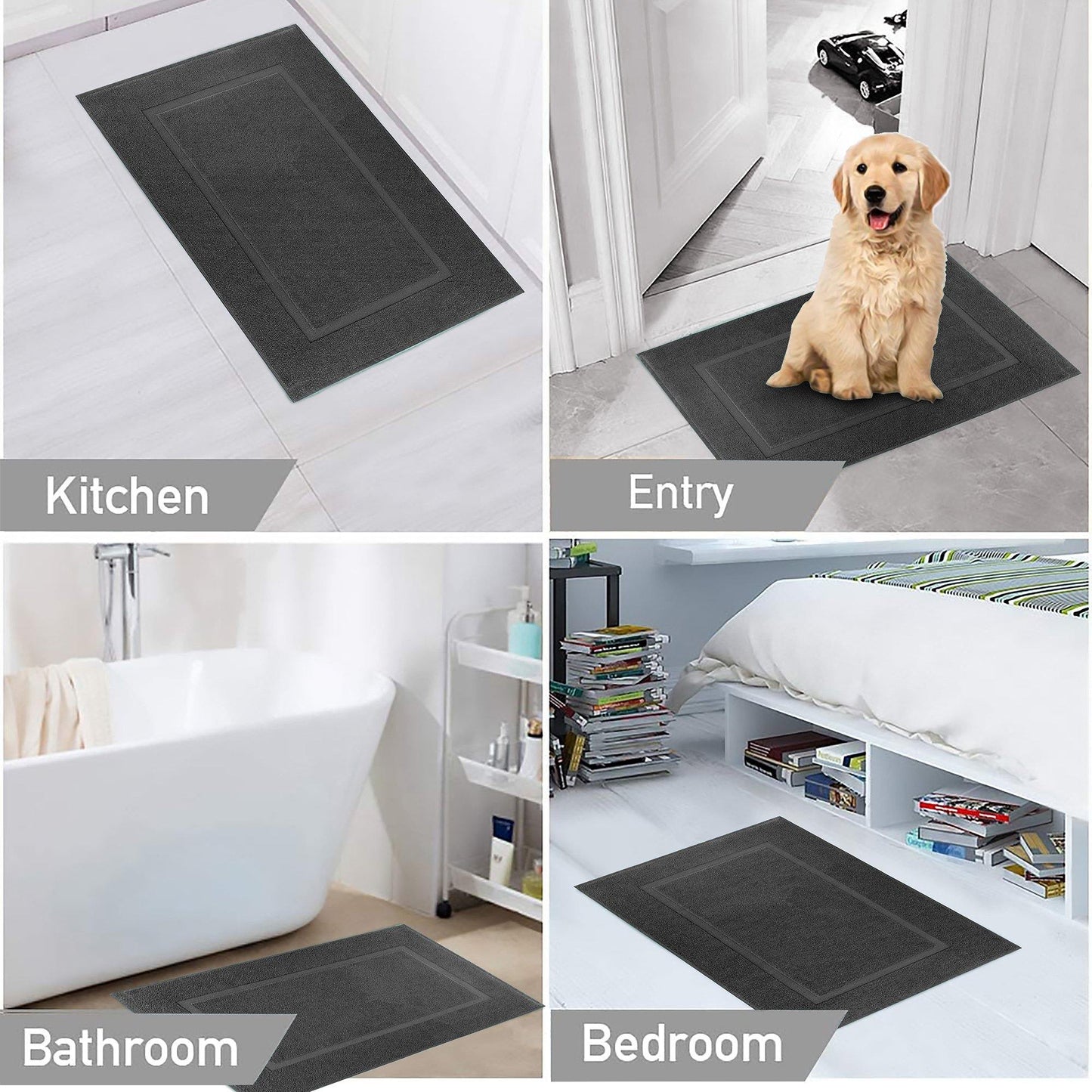 Lavish Touch 100% Ring Spun Cotton 600 GSM Pack of 24 Bath Mats - Kea Global