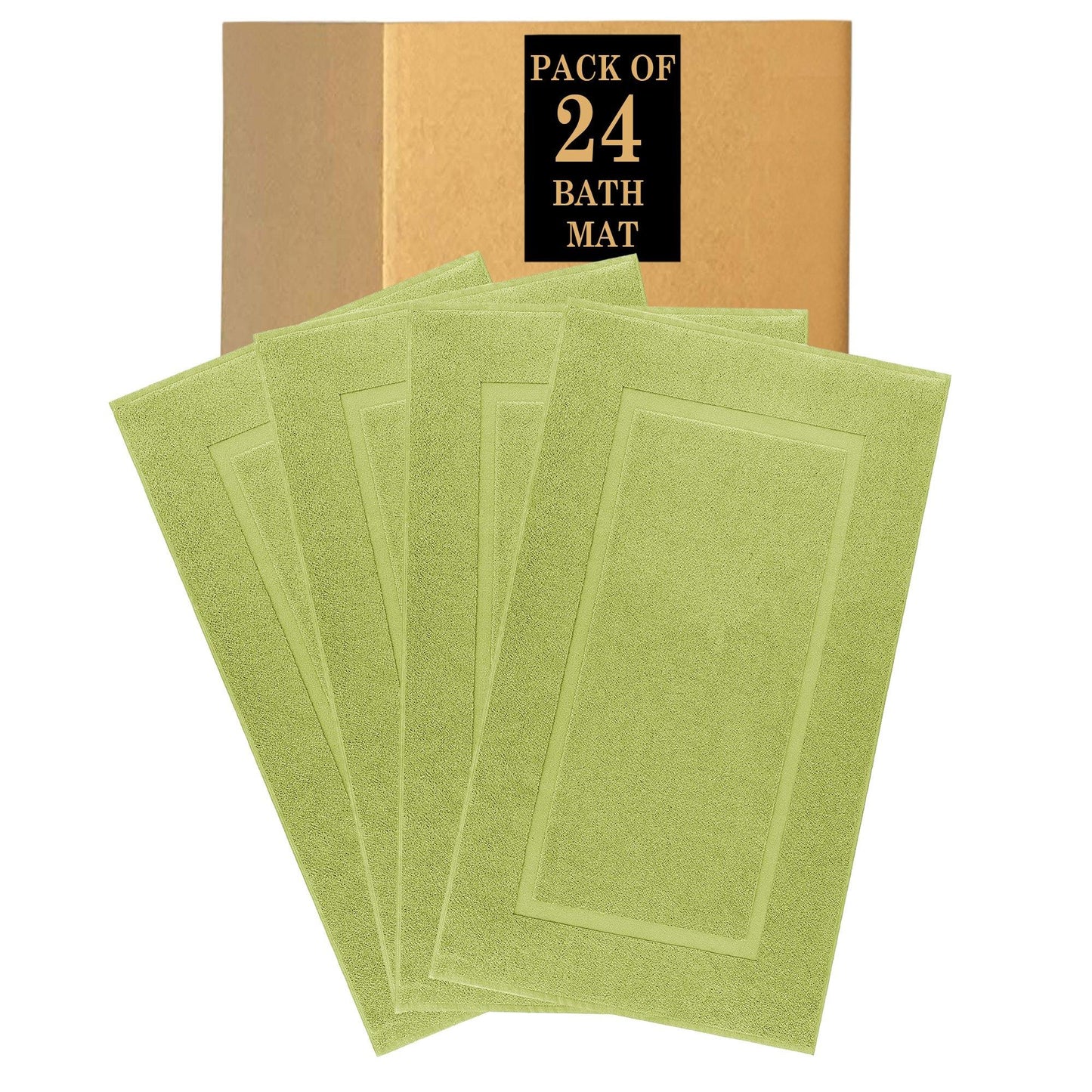 Lavish Touch 100% Ring Spun Cotton 600 GSM Pack of 24 Bath Mats - Kea Global