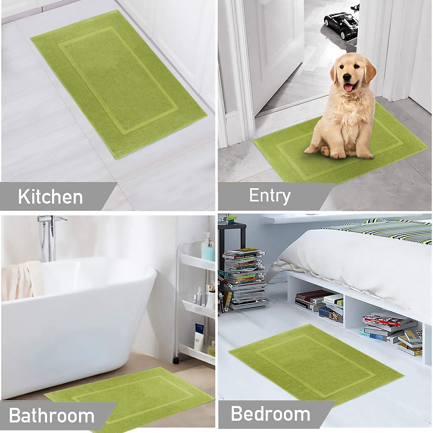 Lavish Touch 100% Ring Spun Cotton 600 GSM Pack of 24 Bath Mats - Kea Global