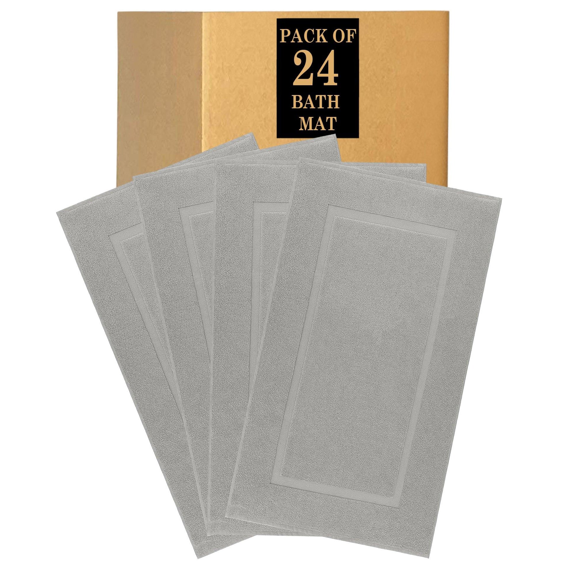 Lavish Touch 100% Ring Spun Cotton 600 GSM Pack of 24 Bath Mats - Kea Global