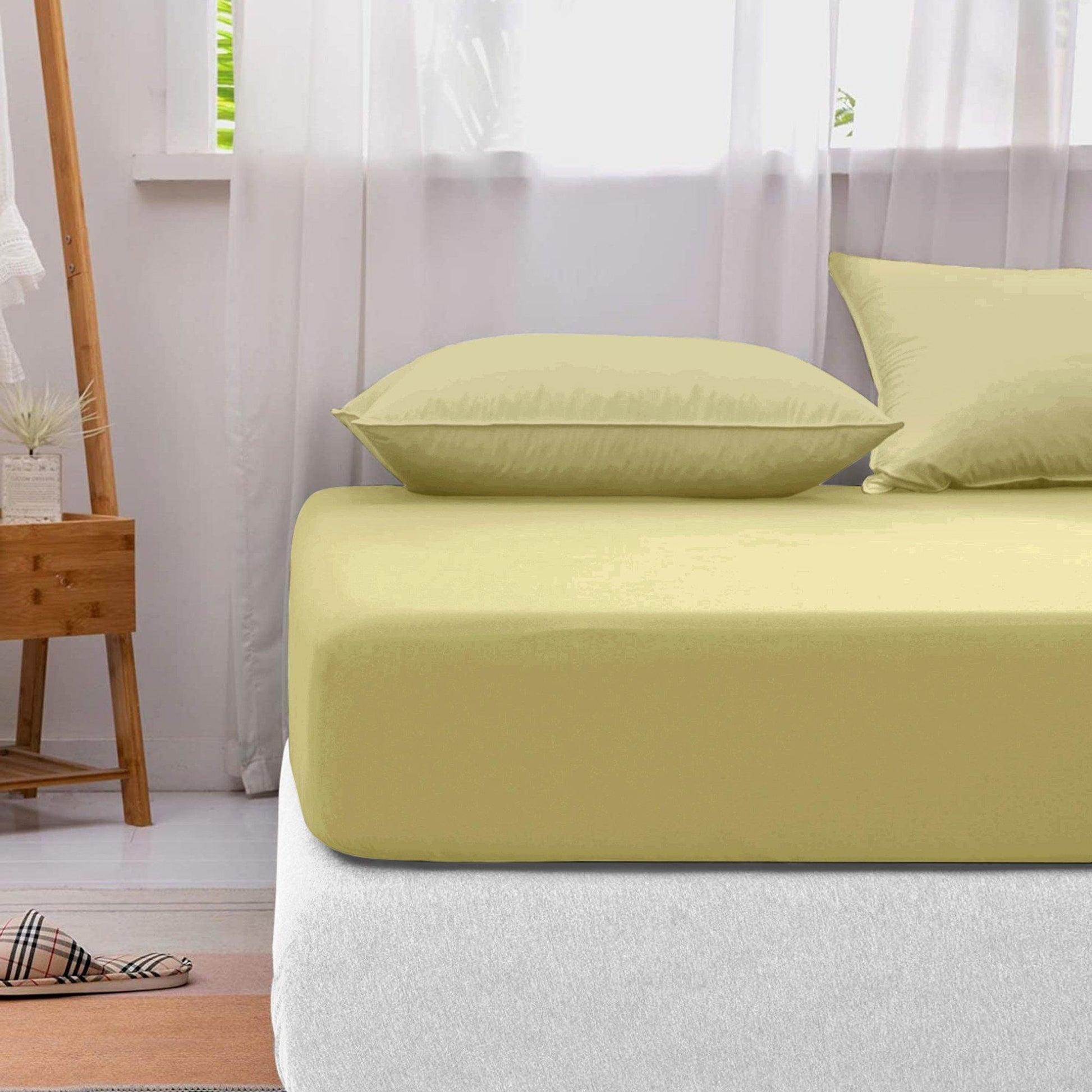 Lavish Touch Cotton TriBlend 1250 TC Fitted Sheet 16" Deep Pocket Twin XL White - Kea Global