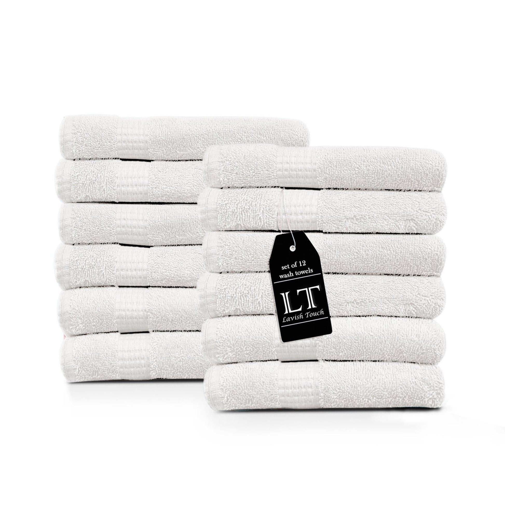 Lavish Touch 100% Cotton 600 GSM Melrose Pack of 12 Wash Towels - Kea Global