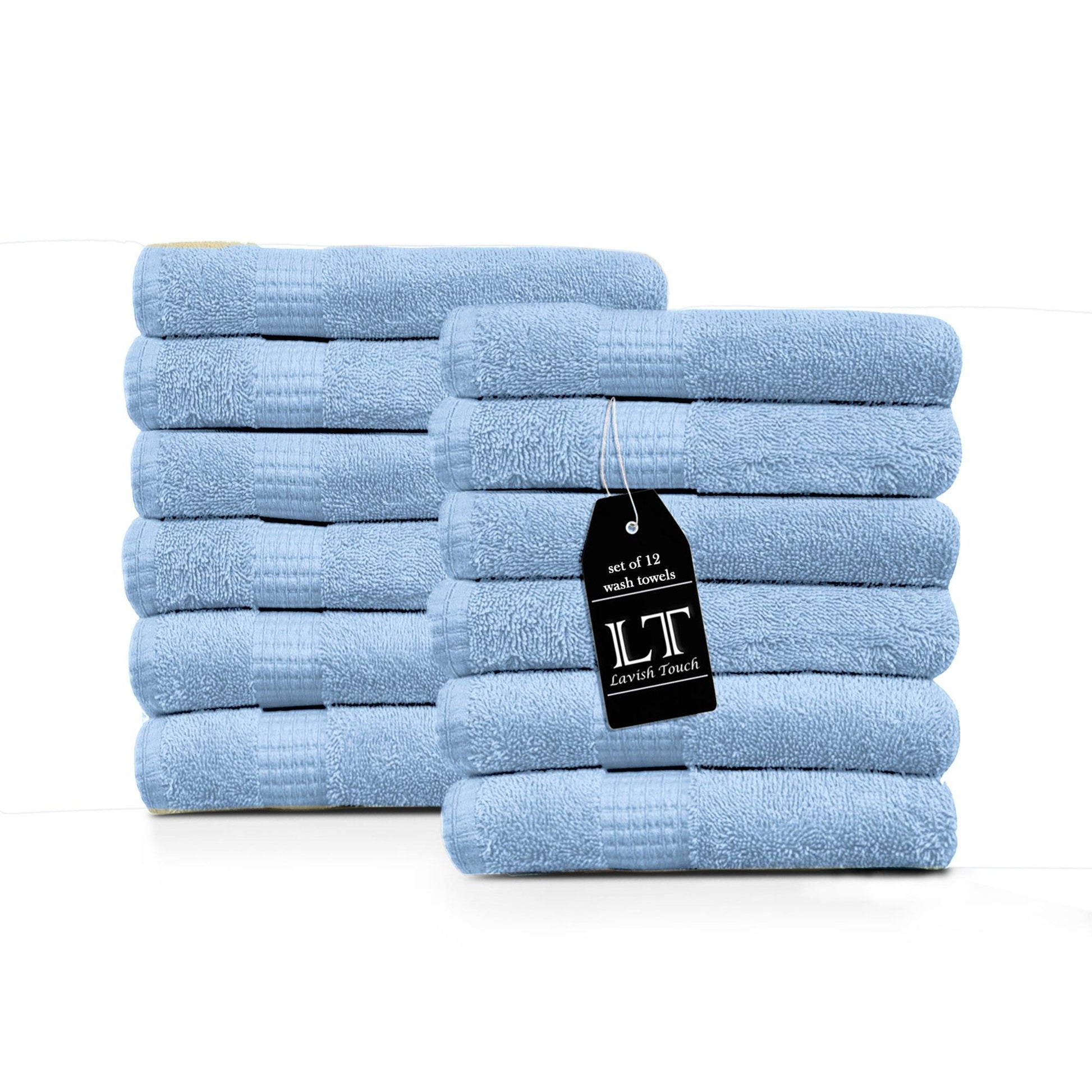 Lavish Touch 100% Cotton 600 GSM Melrose Pack of 12 Wash Towels - Kea Global