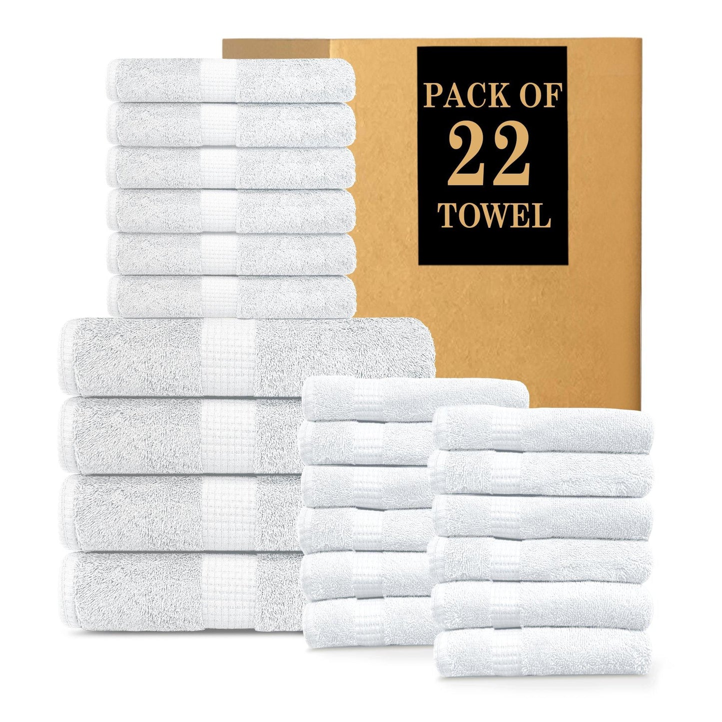 Lavish Touch 600 GSM 100% Cotton Ultra Soft Highly Absorbent Set of 22 Towels - Kea Global