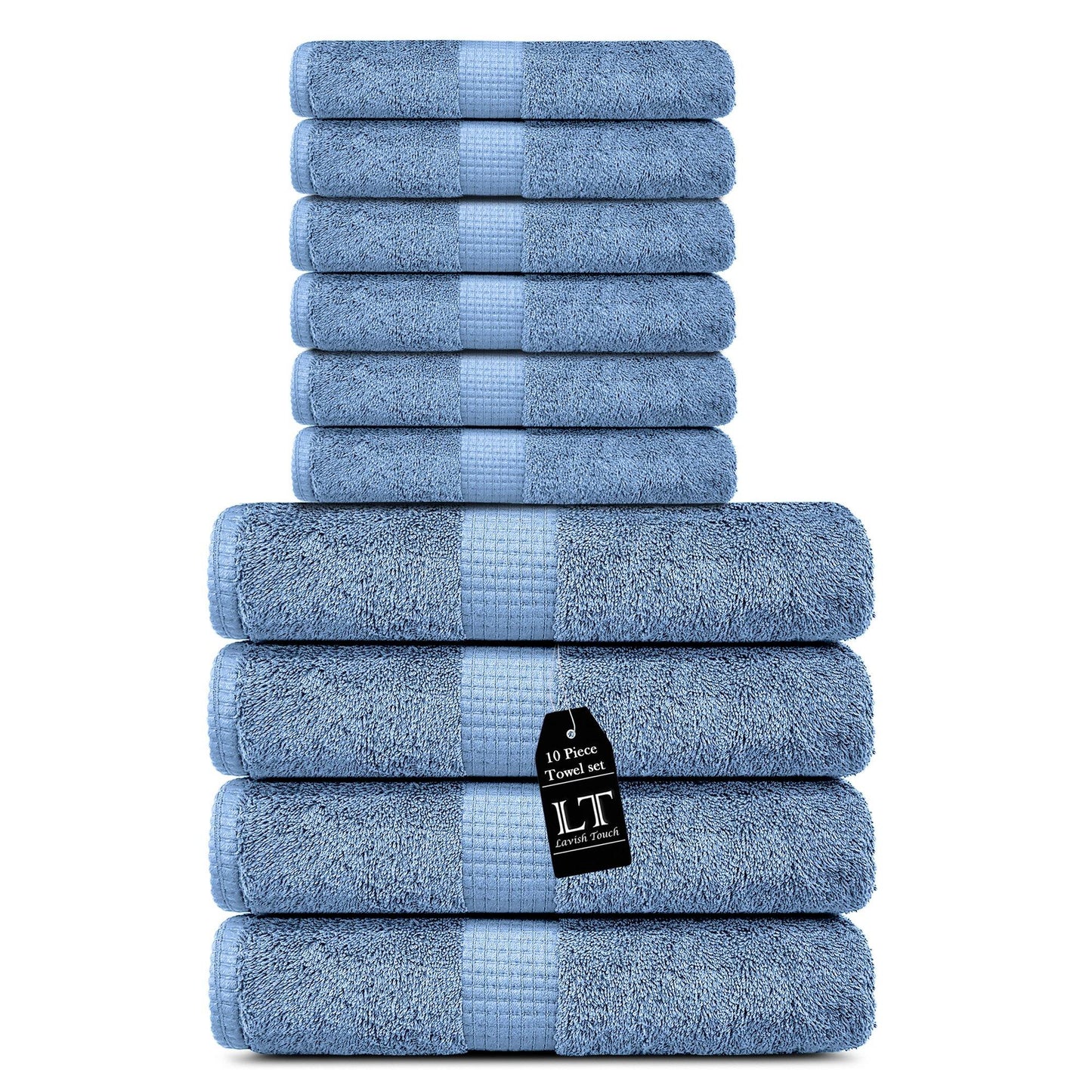 Lavish Touch Melrose 600 GSM 100% Cotton Ultra Soft Set of 10 Towels - Kea Global