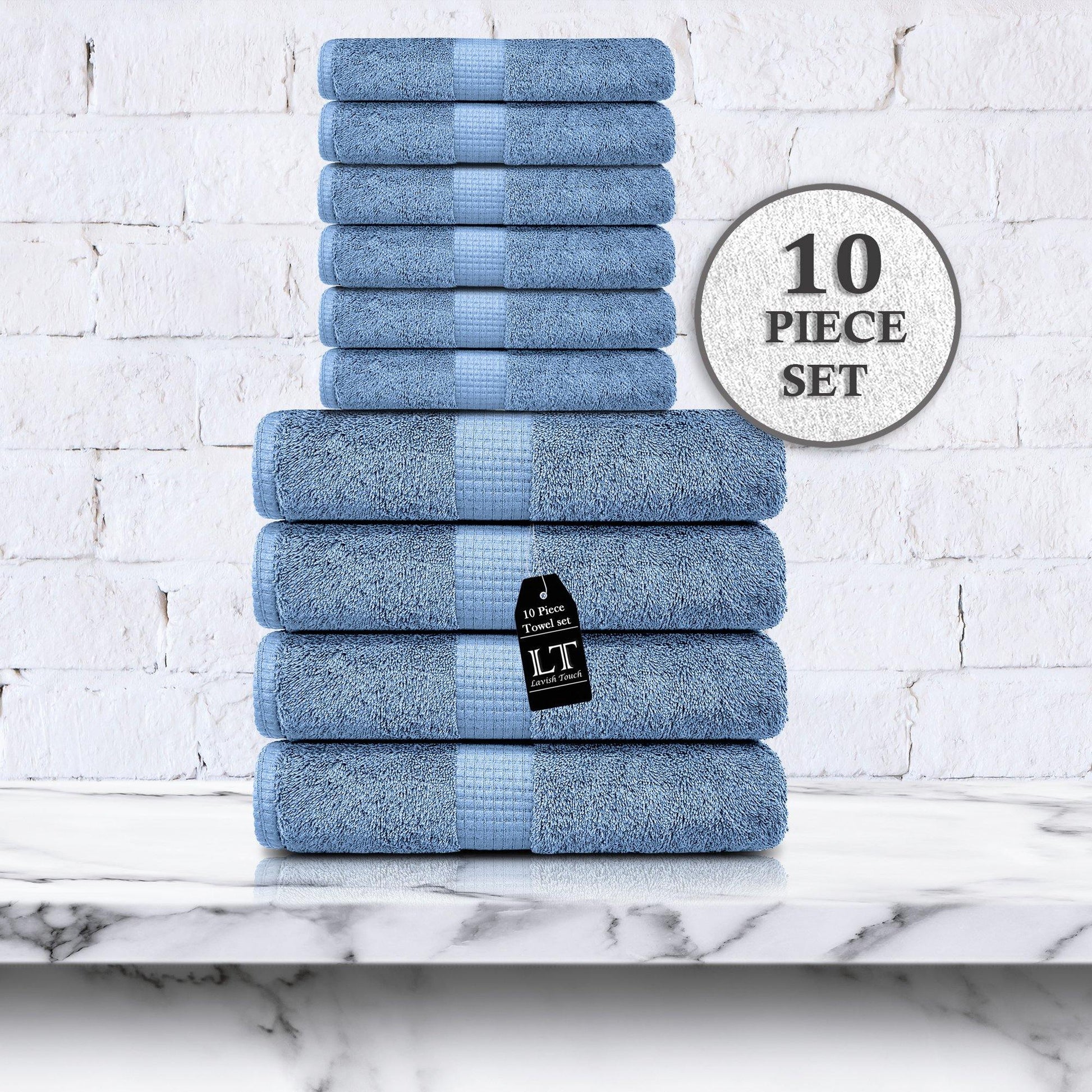 Lavish Touch Melrose 600 GSM 100% Cotton Ultra Soft Set of 10 Towels - Kea Global