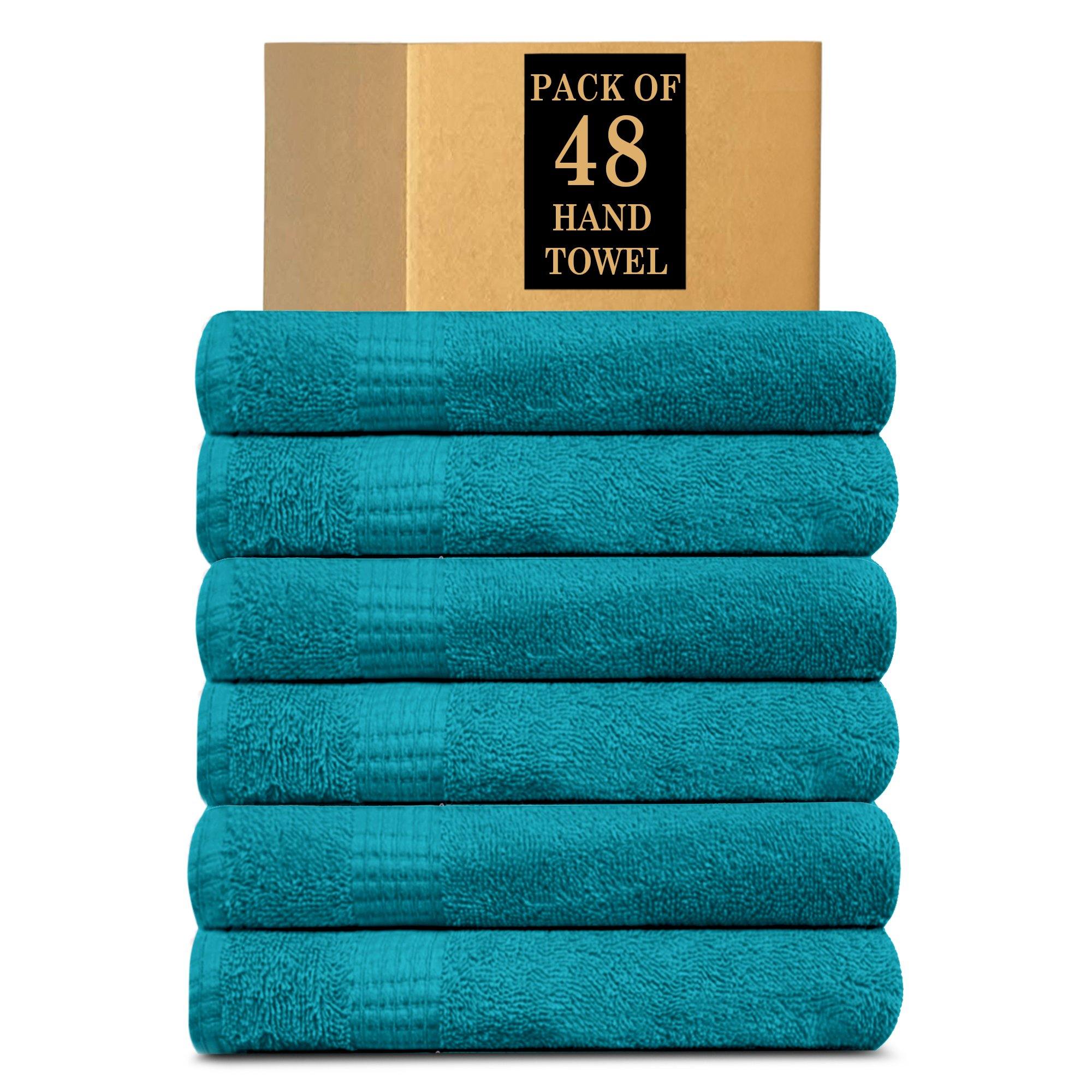 Lavish Touch 100% Cotton 600 GSM Melrose 4 PC Set of 2 Bath 2 Hand Towels Sky Bl