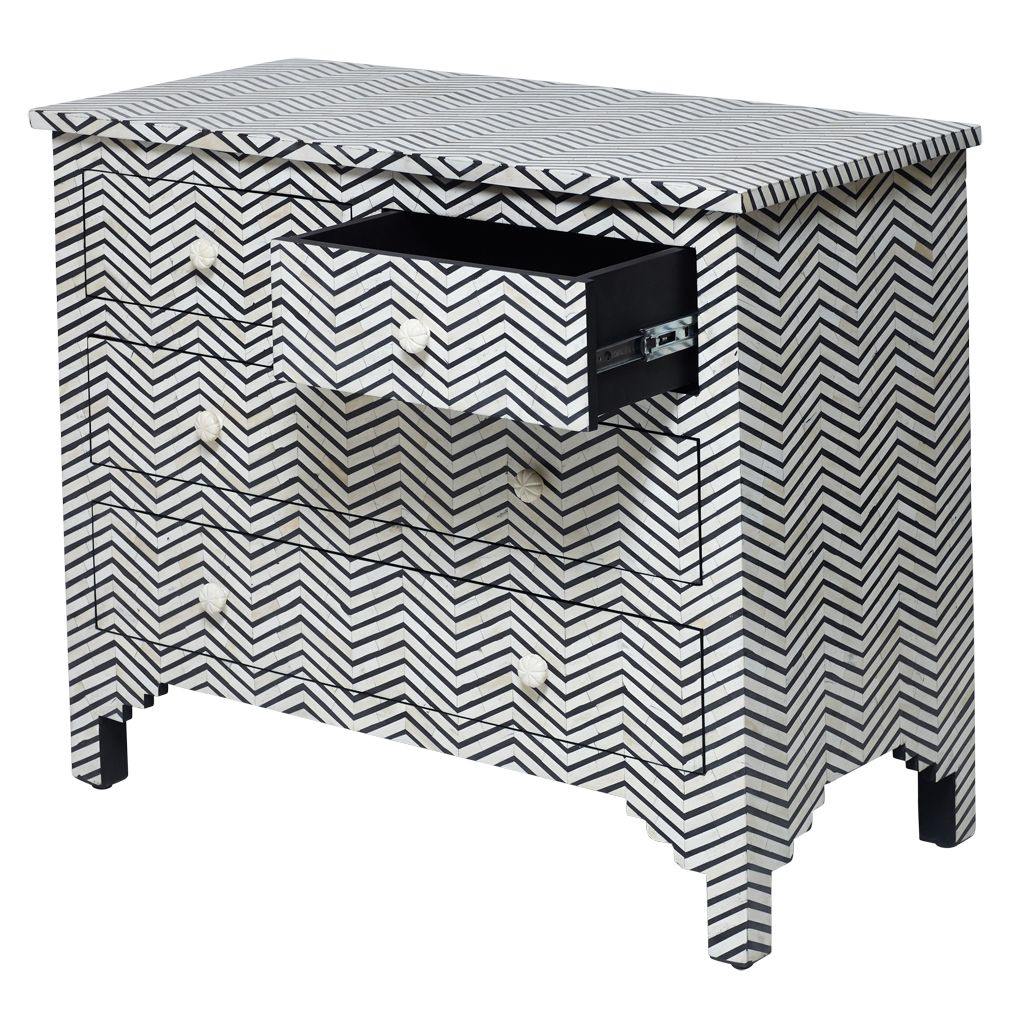 Lavish Touch Quadro Drawer Chest - Bone Inlay - Kea Global