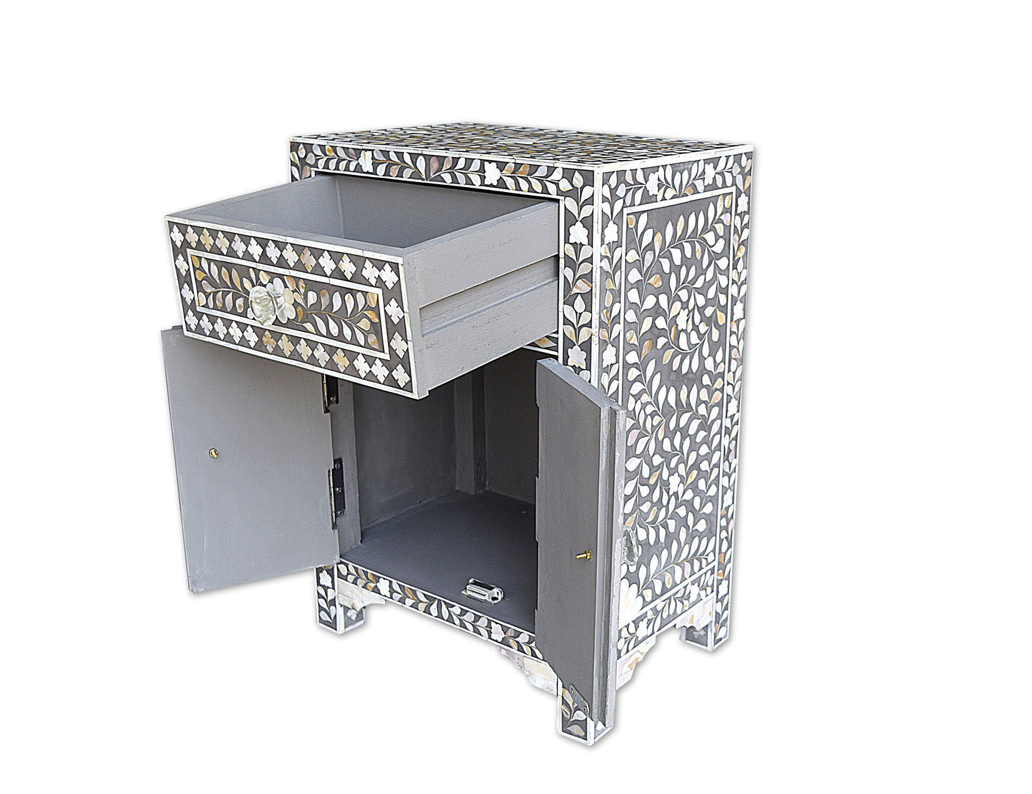 Lavish Touch Piatto Side Table - Mother of Pearl Inlay - Kea Global