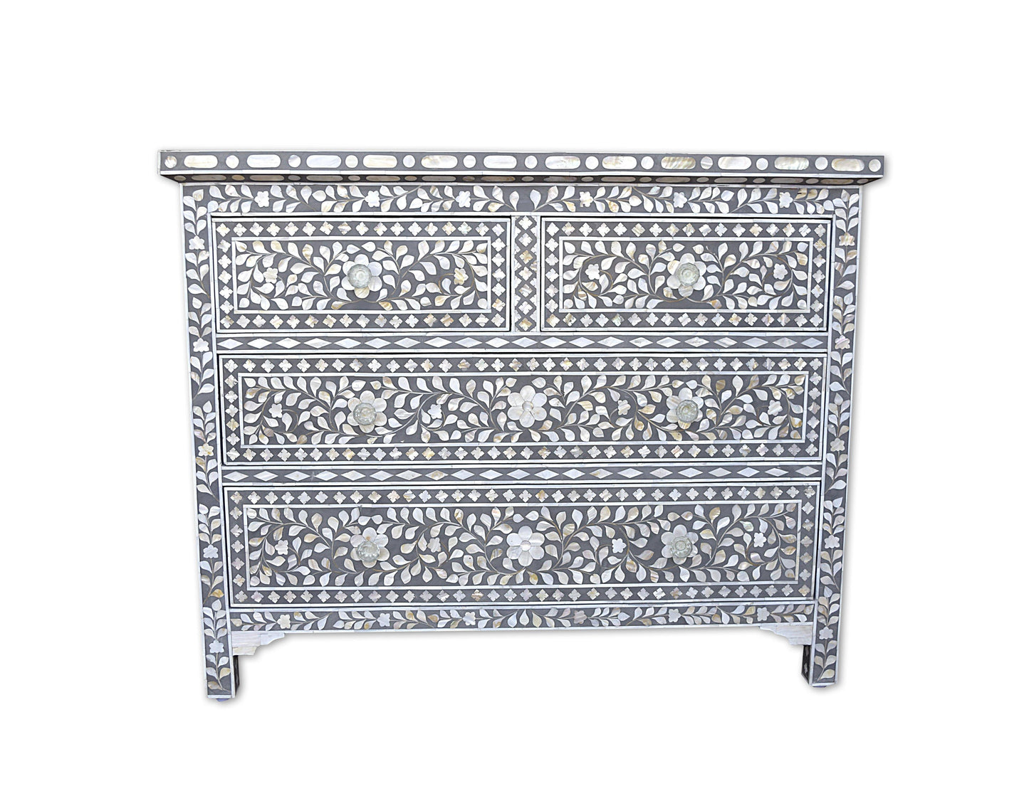 Lavish Touch Narvic Drawer Chest - Mother of Pearl Inlay - Kea Global