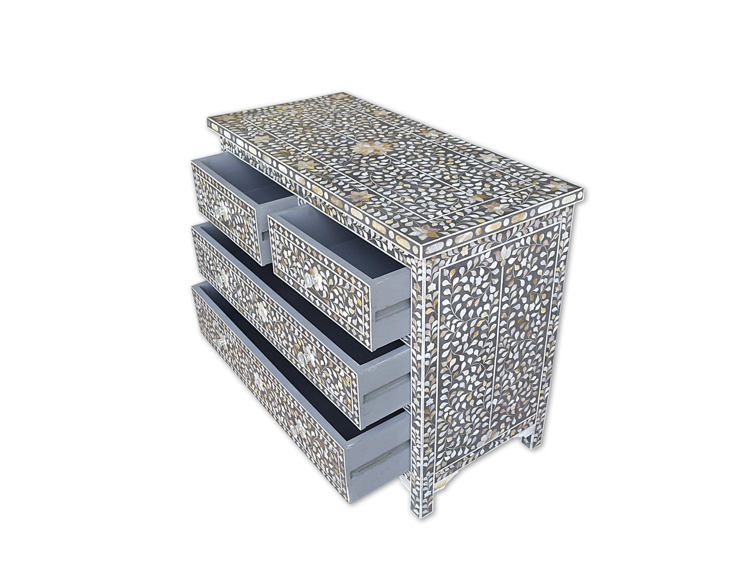 Lavish Touch Narvic Drawer Chest - Mother of Pearl Inlay - Kea Global