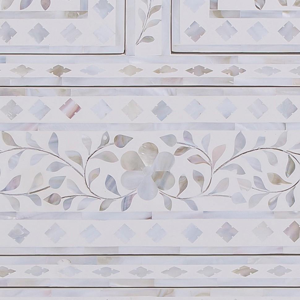 Lavish Touch Elko Drawer Chest - Mother of Pearl Inlay - Kea Global