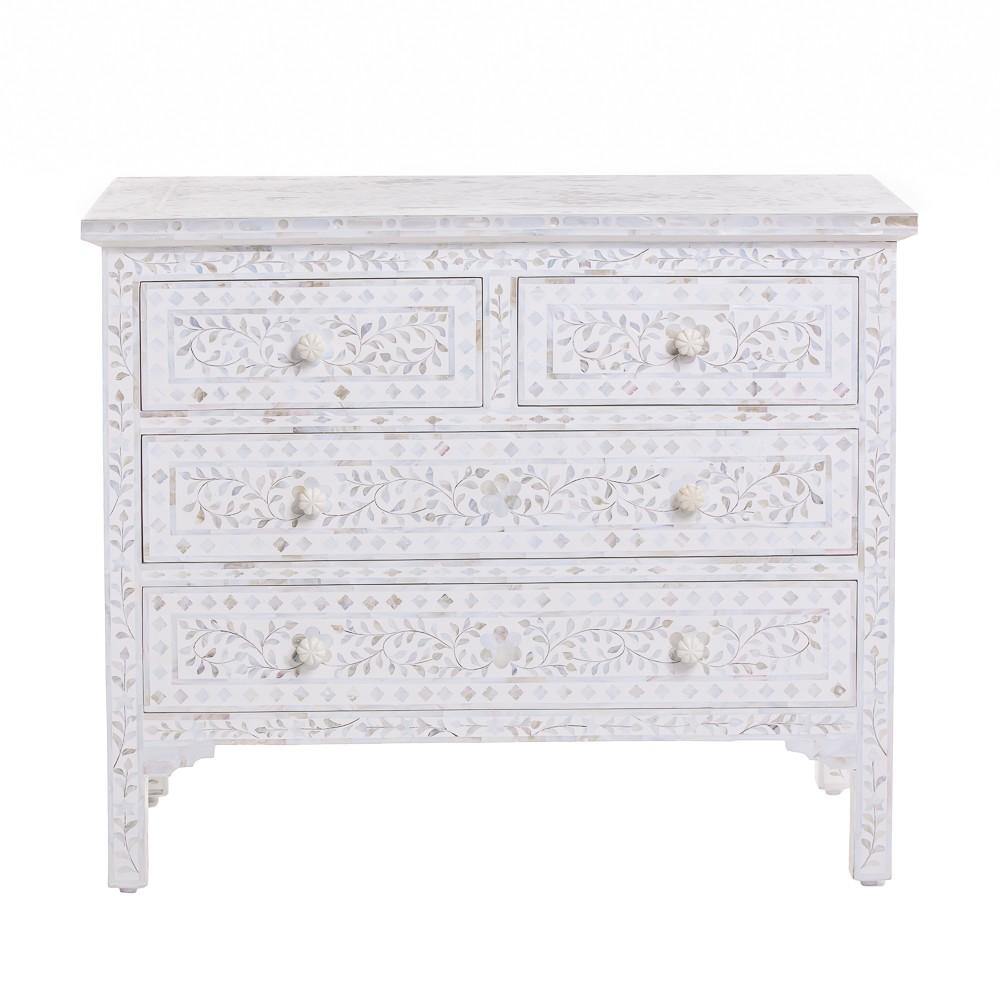 Lavish Touch Elko Drawer Chest - Mother of Pearl Inlay - Kea Global