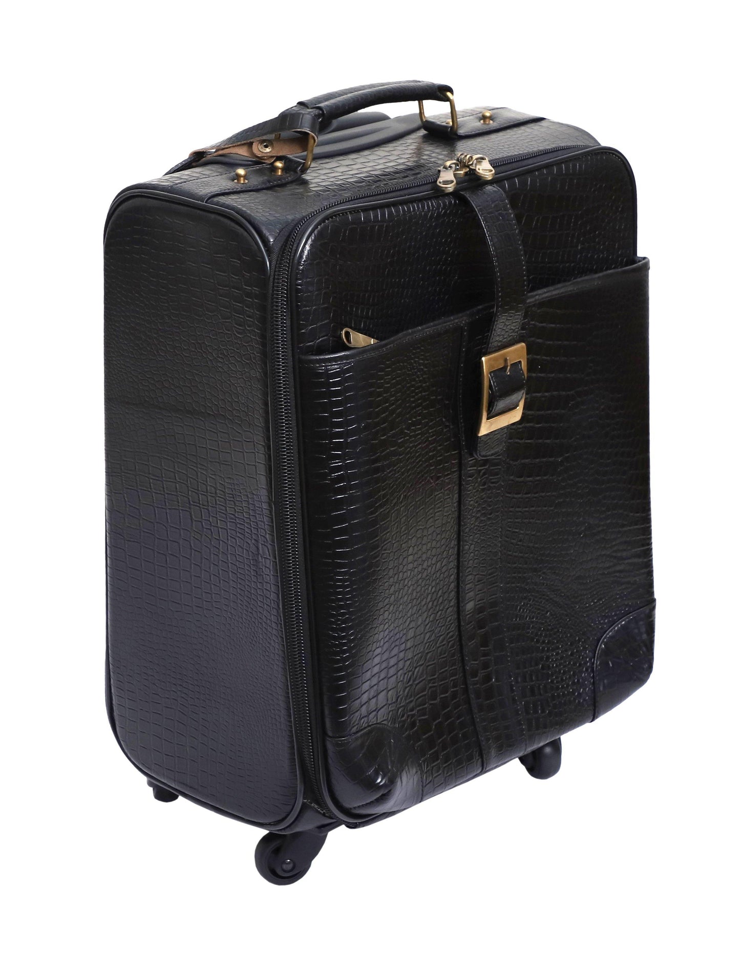 Lavish Touch Oslo Trolley Bag
 Leather - Black
 ( With Texture ) - Kea Global