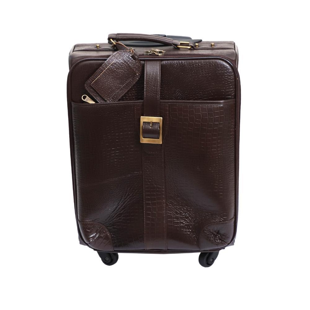 Lavish Touch Oslo Trolley Bag
 Leather - Brown
 ( With Texture ) - Kea Global