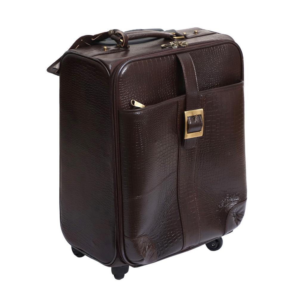 Lavish Touch Oslo Trolley Bag
 Leather - Brown
 ( With Texture ) - Kea Global