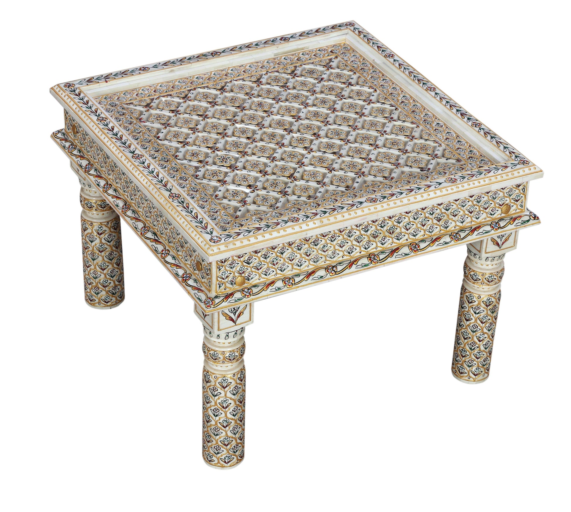 Lavish Touch Dublin Coffee Table Hand-carved - Bone Inlay - Kea Global