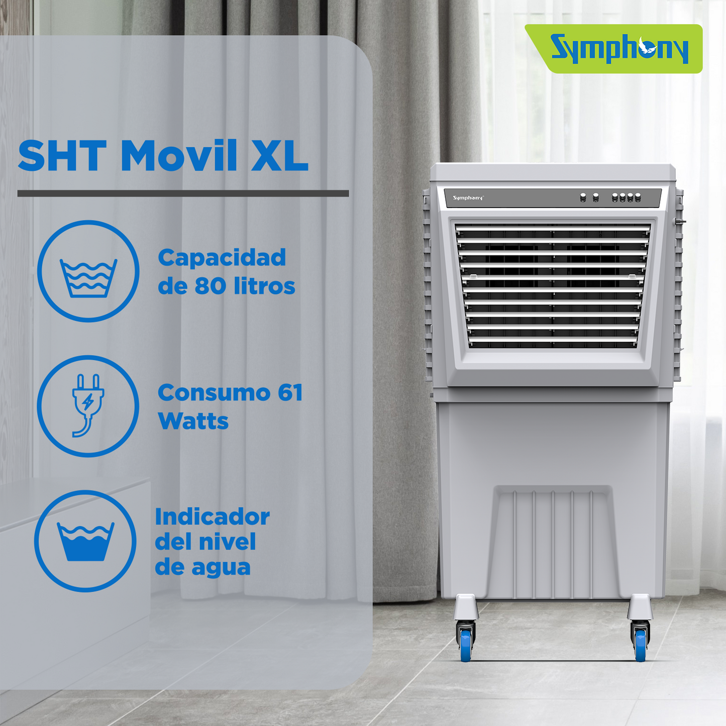 Symphony 3-in-1 Evaporative Air Cooler for Indoor, Outdoor - Kea Global