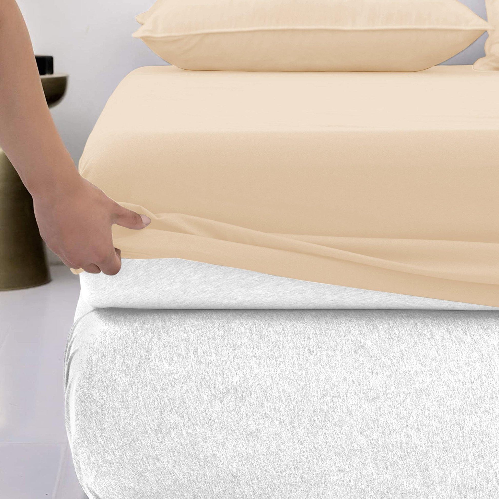 Lavish Touch Cotton Rich Tri Blend Easy Care Fitted Bed Sheet 1250 Tc - Kea Global