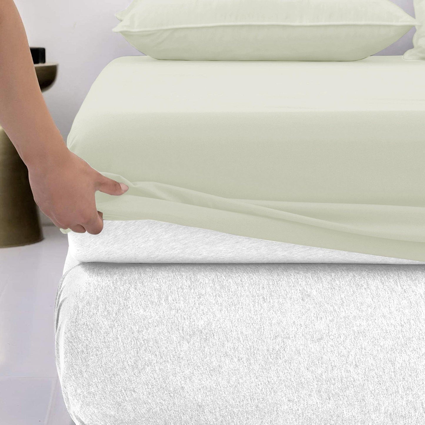 Lavish Touch Cotton Rich Tri Blend Easy Care Fitted Bed Sheet 1250 Tc - Kea Global