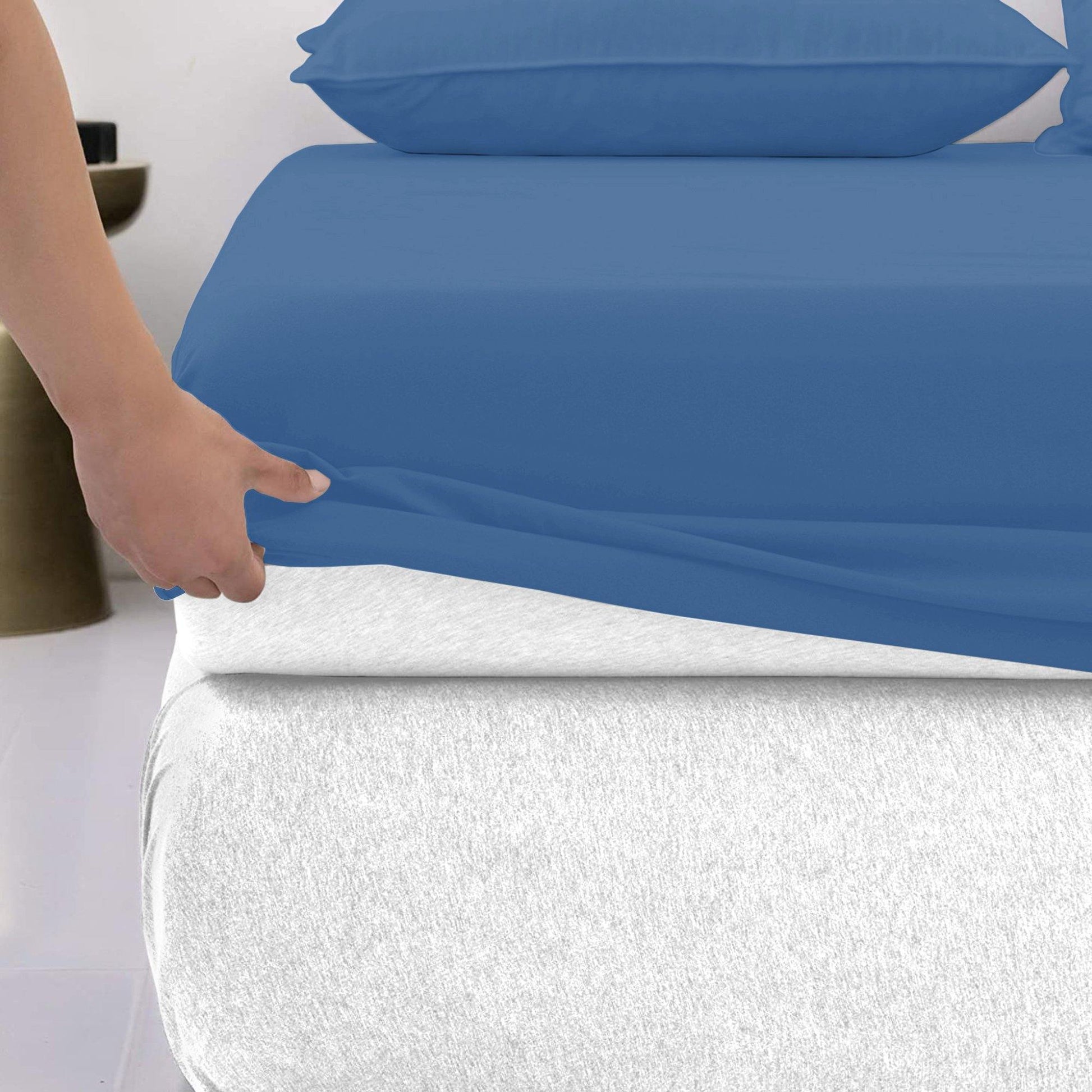 Lavish Touch Cotton Rich Tri Blend Easy Care Fitted Bed Sheet 1250 Tc - Kea Global