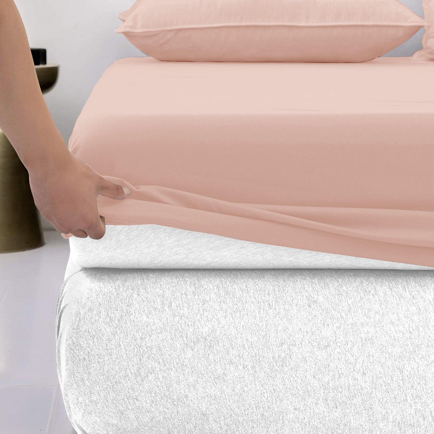 Lavish Touch Cotton Rich Tri Blend Easy Care Fitted Bed Sheet 1250 Tc - Kea Global