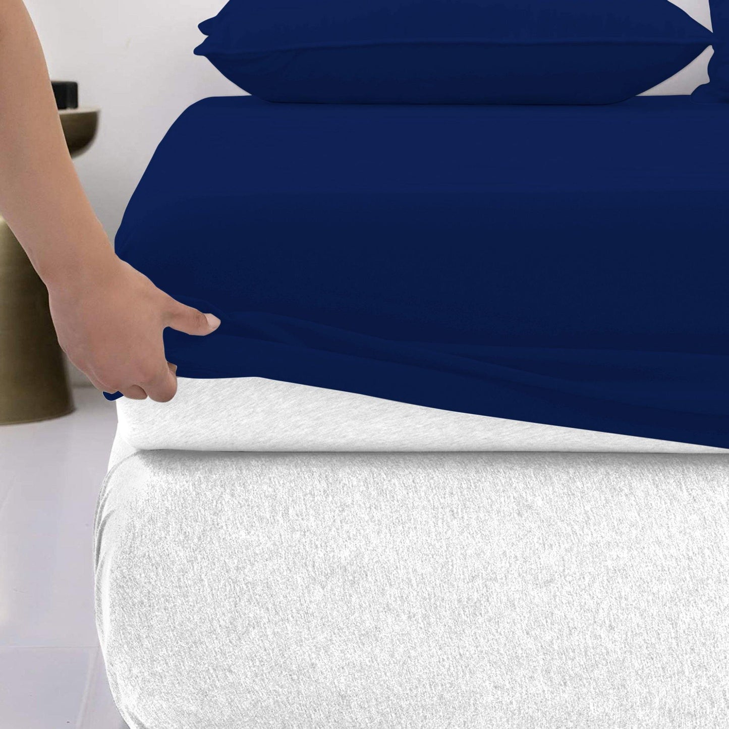 Lavish Touch Cotton Rich Tri Blend Easy Care Fitted Bed Sheet 1250 Tc - Kea Global